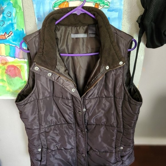 Liz Claiborne Size Large Light Brown Vest Button and Zip - Picture 1 of 8